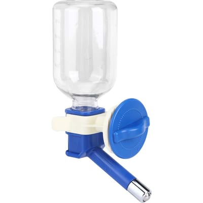 Buvette pour animaux de compagnie Chien Cage Suspendu Fontaine à eau Distributeurs Balle Chat Bouteille à boire white