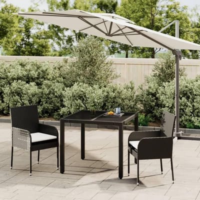 Tuinmeubilair Set - Lounge Set - Ontspannen Buiten - Modulair Ontwerp - 3-delig - Zwart