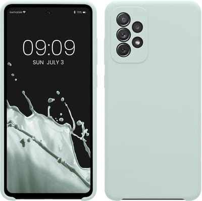 kwmobile telefoonhoesje geschikt voor Samsung Galaxy A72 - Hoesje met siliconen coating - Smartphone case in cool mint