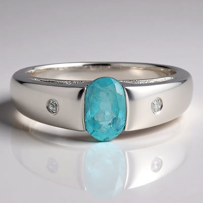 Cavill - Zilveren Ring 925 Sterling - 0.751 ct Ovale Grandidieriet & 0.035 ct Witte Topaas - Elegante Ring met Madagaskar Edelstenen