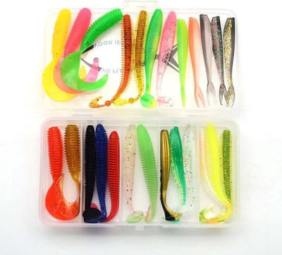 Vis-Plezier 25-delige shad kunstaas set | hengelsport | kunstaas voor snoek, baars en snoekbaars