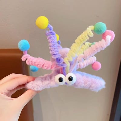 Grappige Pluche Twisting Stick Haarklauw Clips Voor Vrouwen Grote Ogen Schattige Zoete Haarclip Barrette Krab Hoofddeksel Meisjes Haaraccessoires