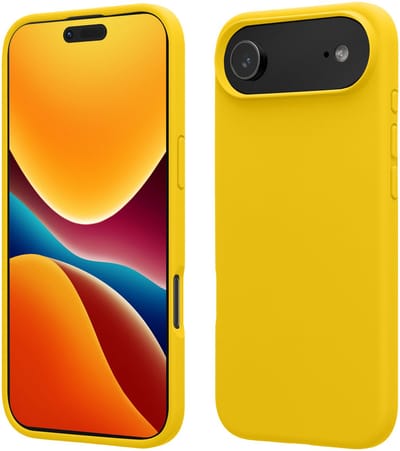 kwmobile telefoonhoesje geschikt voor Apple iPhone Air - Hoesje met siliconen coating - Smartphone case in stralend geel