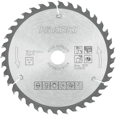 HiKOKI Cirkelzaagblad HM 165x20 Z36 Dun Voor Accumachines