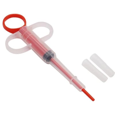 1PCS Huisdier Geneeskunde Spuit Tablet Pil Pistool Piller Push Dispenser Geneeskunde Water Melk Spuit Hond Kat Puppy Feeder kit rood