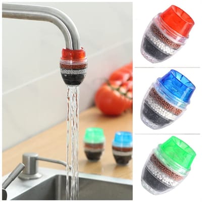 Set van 3 kraanmontagefilters, waterzuiveraar 5-laags actieve koolfilter voor het verwijderen van chloor, fluor, hard water voor keuken en badkamer