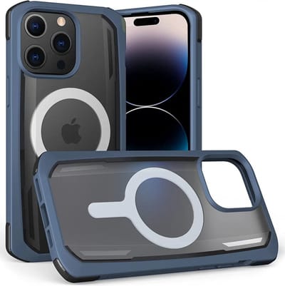 Raptic Secure MagSafe iPhone 14 Pro Hoesje Duurzaam Back Cover Blauw