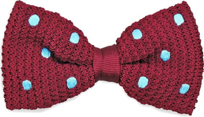We Love Ties - Strikken - Strik Dotted Dandy - wijnrood / lichtblauw