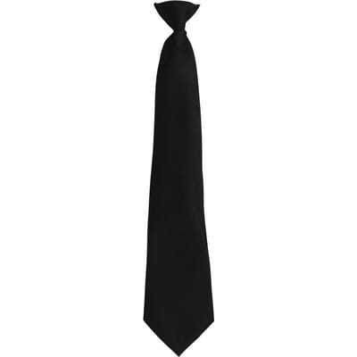 Premier Unisex volwassen kleuren modieuze effen Clip-On stropdas (Zwart)