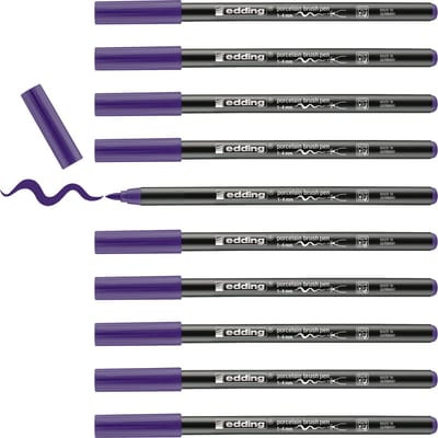 edding 4200 porseleinstift - violet - 10 pennen - penseelpunt 1-4 mm - viltstift voor het schilderen en decoreren van keramiek, porselein - vaatwasmachinebestendig, lichtechte inkt, sneldrogend