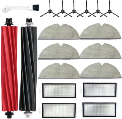 Dailygoods- Robotstofzuiger Accessoires - 2 Hoofdborstels - 6 Zijborstels - 6 Reinigingsdoeken - 4 HEPA-filters - Compatibel met Roborock Q5 Pro/Q8 Max - Stofzuigeraccessoires