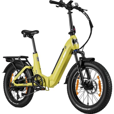 TTGO F7 Vouwbare Elektrische Fiets, 48V 15Ah Batterij, Hydraulische Schijfremmen geel