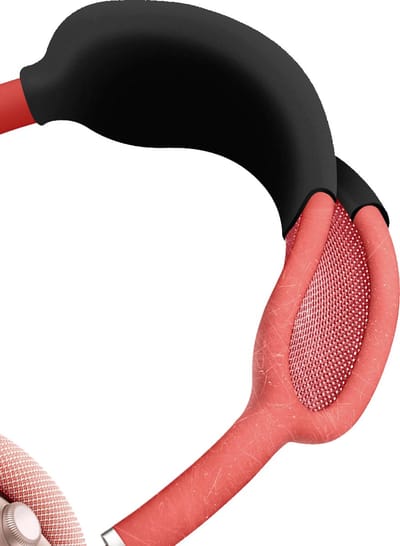 Avizar Hoesje Geschikt voor AirPods Max Siliconen Hoofdband Soft-touch, Zwart