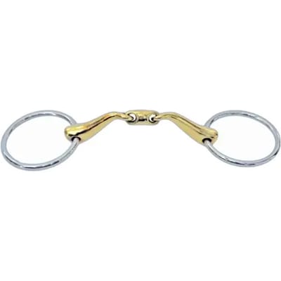 Sefton Goud Koperen Ringbit Met 45 Graden Dubbel Gebroken Mondstuk Goud 13.5 cm
