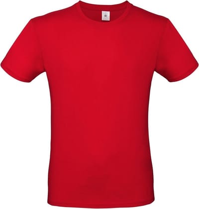 Set van 2x stuks rood basic t-shirt met ronde hals voor heren - katoen - 145 grams - rode shirts / kleding, maat: S (48)