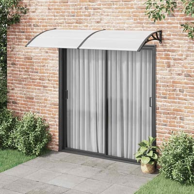 Deurluifel Polycarbonaat - Overkapping Entree - Bescherming tegen Neerslag - Stijlvol Modern Design - 240 x 100 cm - Transparant Zwart