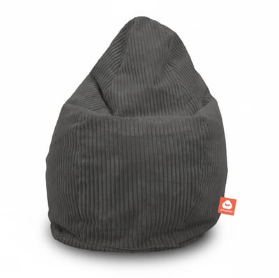 Whoober Barça – Peer Zitzak – Antraciet dik ribfluweel – Comfortabel & Duurzaam