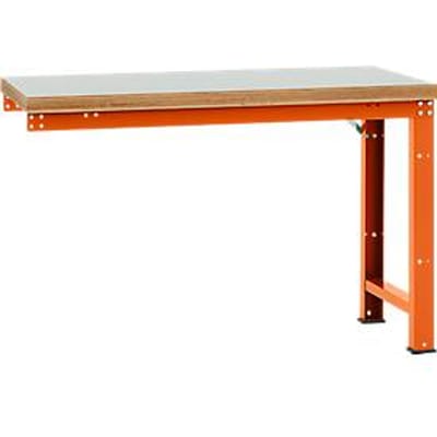 Manuflex aanbouw-werkbank Profi standaard, tafelblad kunststof, 1500 x 700 mm, roodoranje
