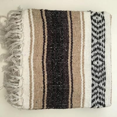 Handmatig Gebreide Mexicaanse Deken voor Sofa, Meditatie en Yoga - Boho Outdoor Picknickdeken