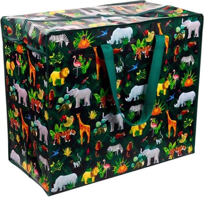 Grote Shoppertas/Waszak/Opbergtas - Animal Kingdom - Wilde Dierenrijk - Rits - 48x54x27cm