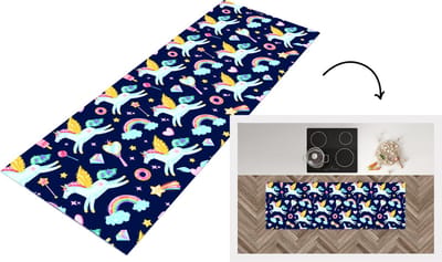 Keukenloper - Loper keuken - Eenhoorn - Regenboog - Diamant - Patronen - 150x50 cm - Keukenloper vinyl