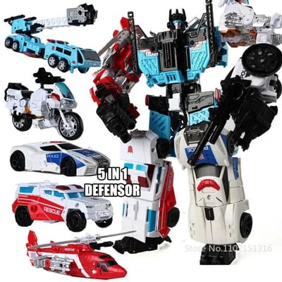 Jouets Robot Transformable HZX Defensor Bruticus Superion Devastator IDW 5 EN 1 6 EN 1 UN PAS DE BOÎTE Ensembles Figurine d'Action KO 6in1 gray
