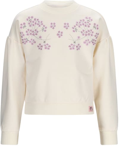 NONO - Kamis Sweater with embroidery at chest - Pearled Ivory - Maat 104