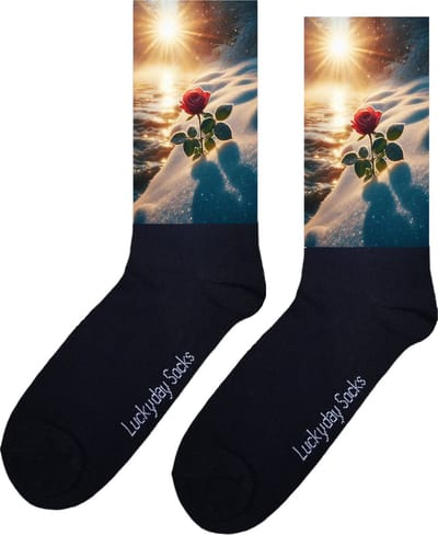Roos - Valentijns cadeau - Verjaardag cadeau - Sint cadeau - Leuke sokken - Sneeuw - Vrolijke sokken - Leuk cadeau - Grappig cadeau - Kerst Sokken - Vaderdag - Moederdag - Kerstcadeau - Socks maken Happy - 37-44