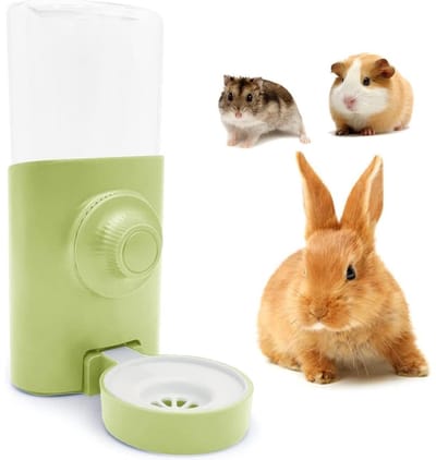 TOVBMUP Automatische drinkfontein voor konijn - Groen - 600 ml - Hangende drinkfles voor huisdieren - Konijn, cavia, hamster, chinchilla, fret, kooi, waterfles