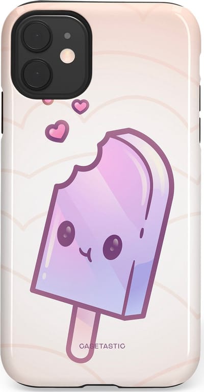 Casetastic Hoesje Geschikt voor Apple iPhone 11 - Stijlvolle Beschermende Duo-layer Case - Zacht Paars IJs