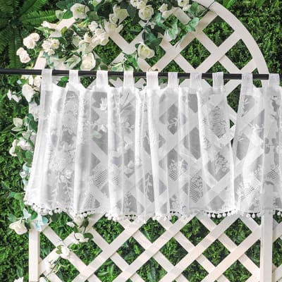 Dailygoods- Keukengordijnen 60 x 100 cm - Duurzaam Polyester - Verfijnd Ontwerp - Privacy Bescherming - Lichtfilterend - Onderhoudsvriendelijk - Gordijnen