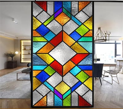 Statische Raamfolie met Europees Glas-in-Lood Stijl voor Privacy en Decoratie