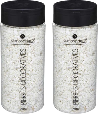 Atmosphera decoratie/hobby stenen/steentjes/kiezels - 2x - wit - extra klein formaat - 750 gram