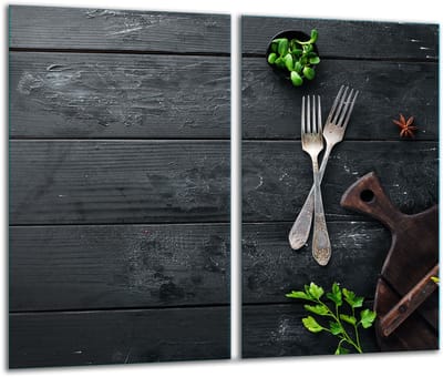 TMK ArtDeko - Snijplank - 2x 30x52 cm - Glas - Zwart