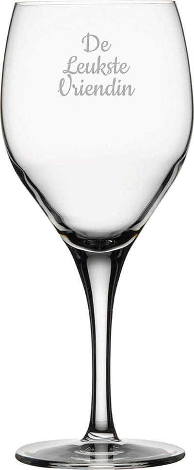Gegraveerde Rode wijnglas 42,5cl De Leukste Vriendin