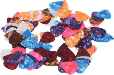 Kleurrijke celluloid plectrums voor elektrische en akoestische gitaren, basgitaren en ukeleles - 100 stuks, ideaal voor muzikanten en optimale vingerbescherming