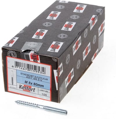 Kelfort Stokeind verzinkt 69 gram M8 x 80mm