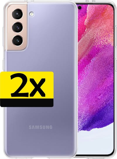 Hoesje - 2 Stuks - Geschikt voor Samsung Galaxy S21 FE - Sterk & Shockproof - Case Siliconen - Back Cover - Telefoon Hoes - Telefoonhoesjes - Transparant