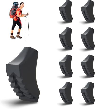 Rubberen Doppen - Wandelstok Accessoires - Bescherming Stokken - Anti-slip Grip - 8 Stuks - Zwart