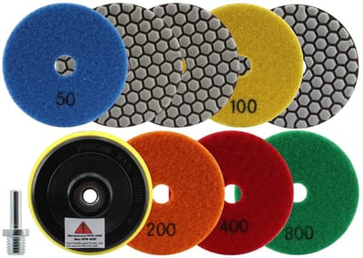 Diamant Polijstschijven - Schuurpads - Steen Bewerken - 8 Delige Set - 100 mm Diameter
