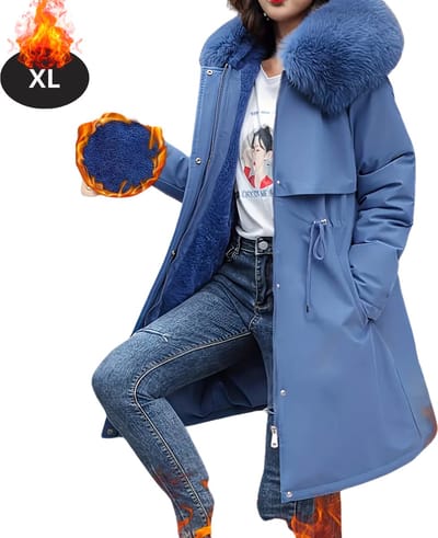 Livano Winterjas - Parka - Dames - Winter - Jas - Volwassen - Stijlvol - Levendig Blauw - XL