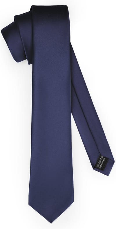 Ladeheid Smal Stropdas - Stropdassen voor heren - Lengte: 150 cm, Breedte: 8 cm - Donkerblauw - LA-EA-TMM-8