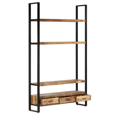 vidaXL - Boekenkast - 118x30x200 - cm - massief - ruw - mangohout