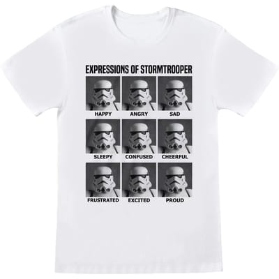 Star Wars Unisex Volwassen Uitdrukkingen van Stormtrooper T-shirt (Wit)
