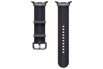 Originele Nylon Athleisure Band voor de Samsung Galaxy Watch 9 (40/44mm) / Watch 8 (40/44mm) / Classic (46mm) - Maat S/M - Graphite