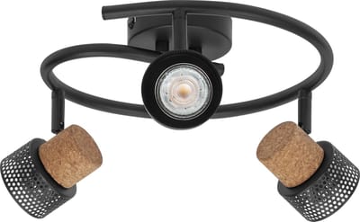 LEDVANCE DECOR SPOT CORK Spiral, 3 x 3,4W, 690lm, zwart, spot, verstelbare koppen, veelzijdig gebruik, interieurspot, vervangbare ledlampen, dimbaar, warm witte lichtkleur, GU10