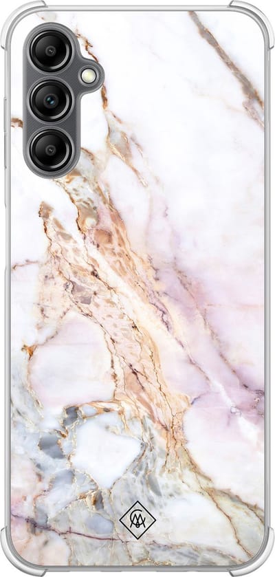 Casimoda® hoesje - Geschikt voor Samsung Galaxy A14 5G - Parelmoer Marmer - Shockproof case - Extra sterk - TPU/polycarbonaat - Multi, Transparant