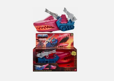Beeldje Mattel Masters Of The Universe Origins 2021 Véhicule Land Shark