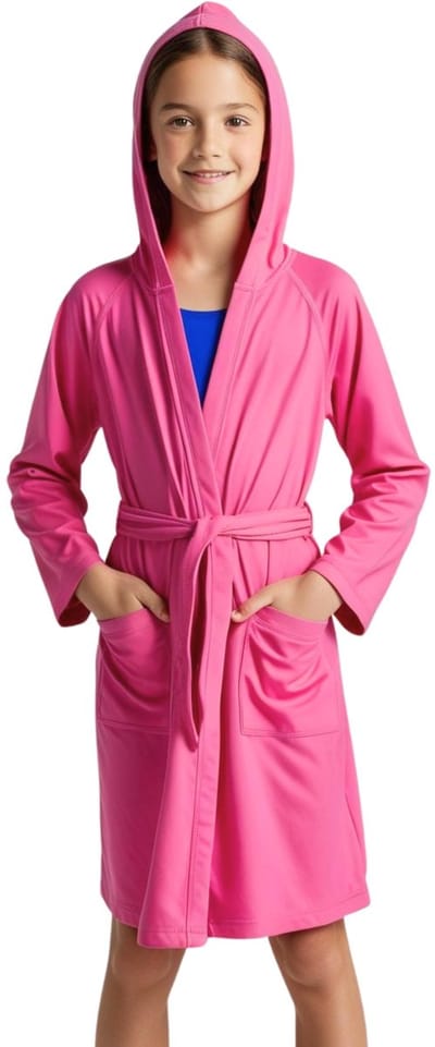 Dailygoods- Kinderbadjas met capuchon - Microvezel - Lichtgewicht - Opvouwbaar - Praktisch - Voor kinderen 4-14 jaar - Badjas