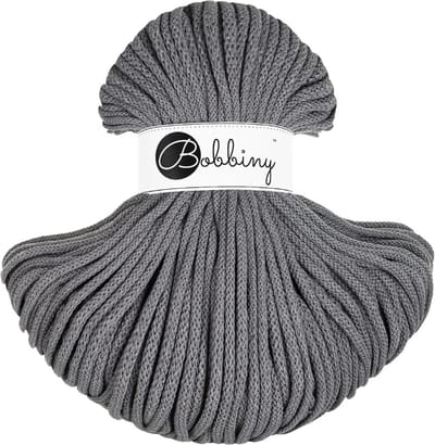 Bobbiny Premium braided cord 5 mm - Stone grey
